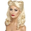 Smiffy's 40's Pin Up Wig Blonde with Victory Rolls