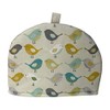 Cushions2u Handmade Scandi Style Birds Ochre Yellow Blue Grey Beige