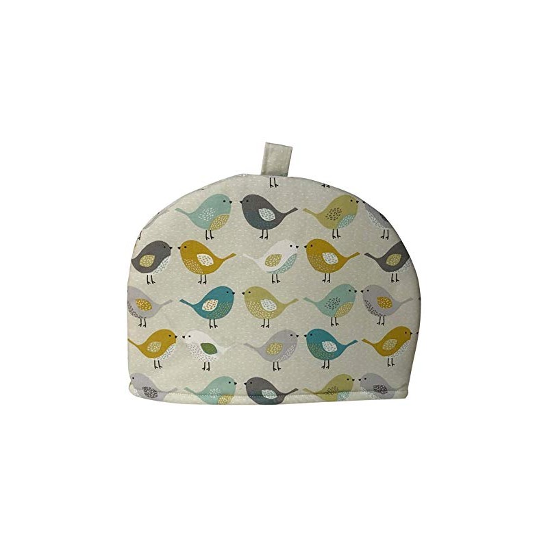 Cushions2u Handmade Scandi Style Birds Ochre Yellow Blue Grey Beige