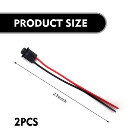 T10 Bulb Socket with Wire Pigtail, Plastic Pure Copper Two Pin Two Wire Harness Plug Parking Light License Plate Light Pre-Wired Connector, Plug Play Lighting Accessories, for Cars (Multicolored)
