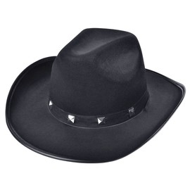 Bristol Novelty BH367A Black Felt Cowboy Studded Hat, Unisex-Adult, One Size
