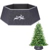 27 Inch Large Christmas Tree Skirt Foldable Burlap Christmas Tree