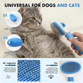 Rankomu 7 Pcs Pet Grooming Kit for Dogs & Cats – Cat Brush, Dog Brush Set with Bathing Brush, Undercoat Dematting Brush, Flea Comb, Nail Clippers with File, Towel, Storage Bag