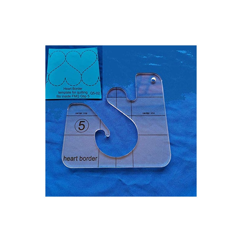 YICBOR Heart Border Template for Quilting Fits Inside FMQ Grip