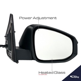 Spieg Passenger Side Mirror for 2013-2015 Toyota RAV4 Power Adjustment Heated Glass Turn Signal Light Painted Black 7 Pins Right TO1321310