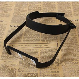 Jewelry Loupes Head Mounted Magnifying Glass Reading Magnifier Glasses Hands Free Handhead Magnifier 1.6X 2.0X 2.5X 3.5X Magnifying Sheet for Reading Eyeglass Jewelry Making Watch Repair Tool Kit