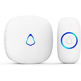 SECRUI Wireless Doorbell, Easy Installation, Waterproof, Adjustable Volume, 58 Chimes, Colourful LED, 1000 Ft Range, IP65, White