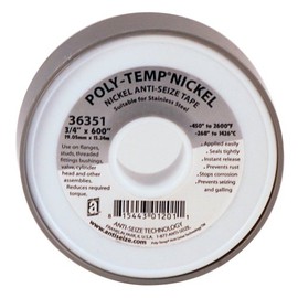 Poly-Temp 36351 Anti-Seize Nickel Filled PTFE Thread Seal Tape, 600" Length x 3/4" Width x 3.5 Mil Thickness, Gray