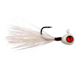 Northland Fishing Tackle Tungsten Crappie King Fly Jig for Crappie, Bluegill, & Other Panfish, 1/8 Oz, Super-Glo White, 2 Jigs Per Pack