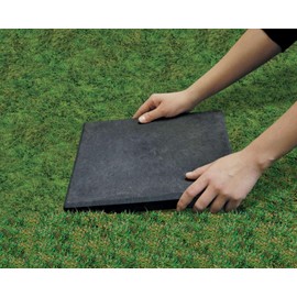 Nicoman Marble Effect 30x30x2.5cm Square Stomp Stone Recycled Rubber Steps Hard Wearing Heavy Duty Outdoor Pathway Tiles- (Graphite, Set of 1)