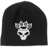 Beanie Hat (Unisex-U) Knuckle-Duster Logo & Skull (Nero)