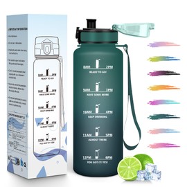 HoneyHolly Water Bottle, Motivational and Leak-Proof, 1.5 L, Water Bottle, Time Marking, Sports Water Bottle, Reusable, Water Bottle for Gym, Work, Camping, Hiking