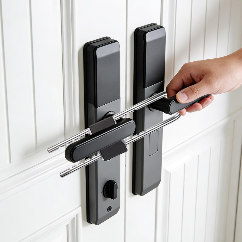 BLMHTWO French Door Lock, Metal Double Door Locks for French