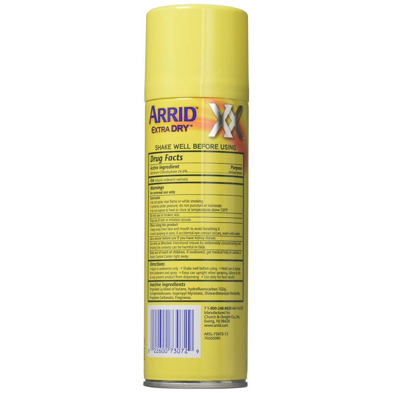 ARRID Extra Dry Anti-Perspirant Deodorant Spray Regular 6 oz