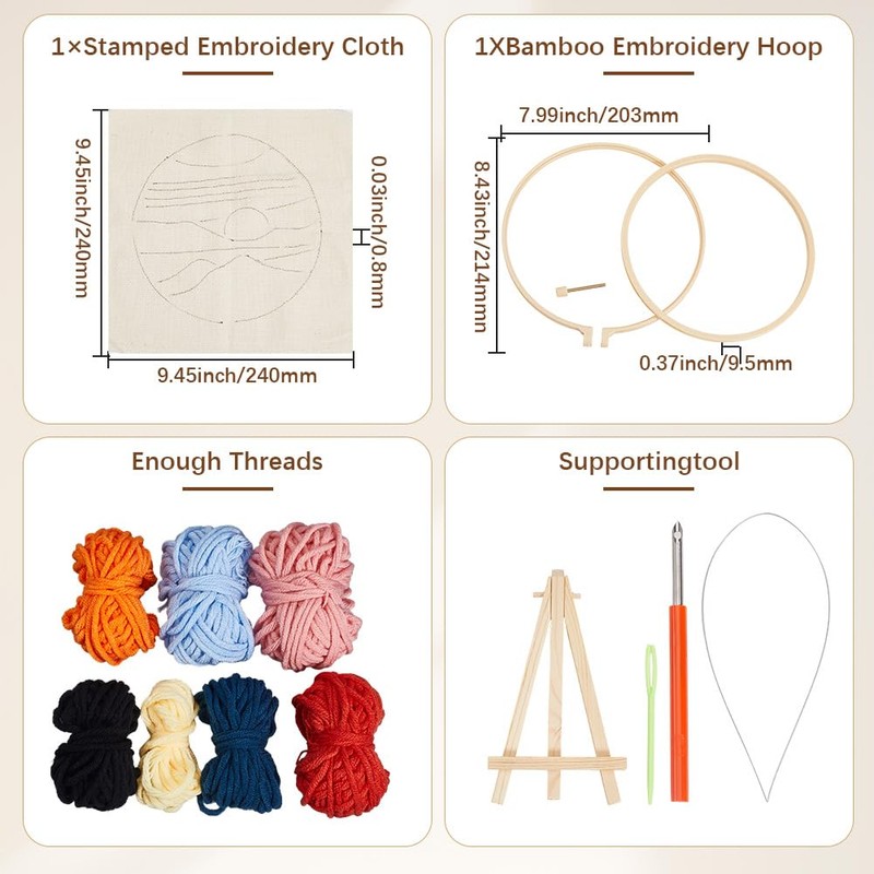 SOFPLATE Yarn Punch Needle Set Punch Needle Embroidery Sets with