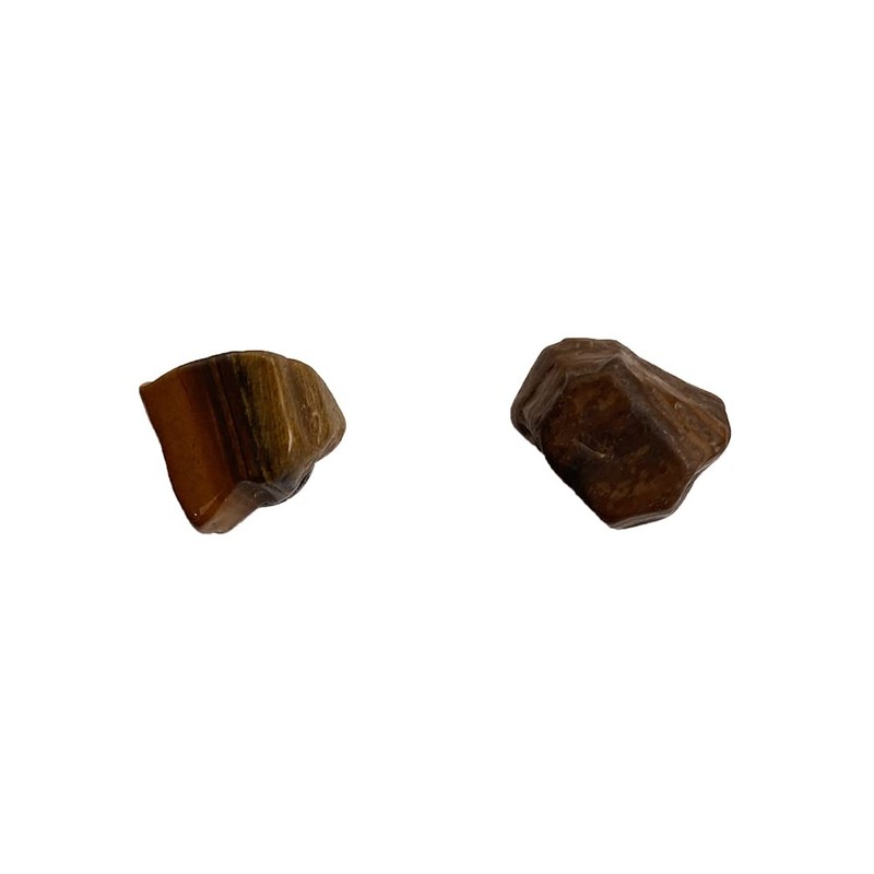 Gemstone Chip Stud Earrings, 1x1cm, Tiger's Eye