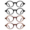 JM Set of 4 Retro Round Reading Glasses Spring Hinge