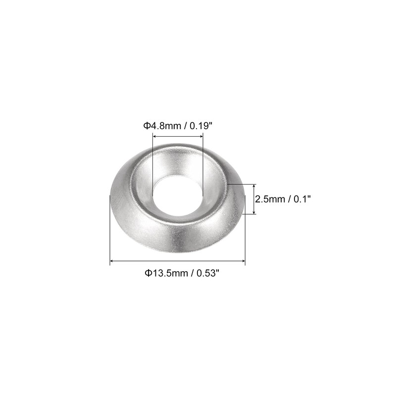 sourcing map #8 304 Stainless Steel Cup Washer Countersunk for
