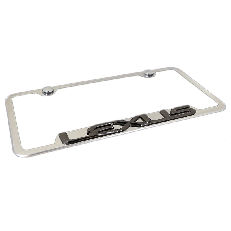 Au-TOMOTIVE Gold Lexus 3D Black Pearl/Black Pearl Cut-Out License Plate