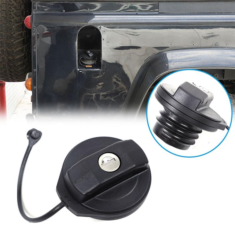Fuel Cap with Key Suitable for Land Rover Defender, Black