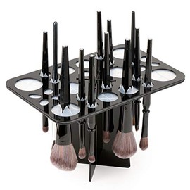 Luckyiren - Estante de secado para brochas de maquillaje, plegable, soporte para 28 ranuras