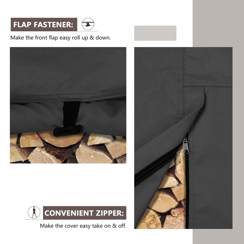 ULTCOVER Waterproof Firewood Racks Cover 8 Feet Heavy Duty Outdoor