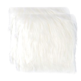 Pack of 2 Faux Fur Fabric, Faux Fur for Crafts, Plush Fabric Patch, Furry Square Plush Fur Fabric, DIY Fur Craft Chair Cover, Decoration