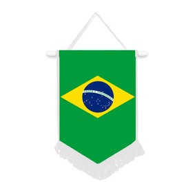 Brazil South America Car / Wall Pennant With White Border Fantastic Souvenir