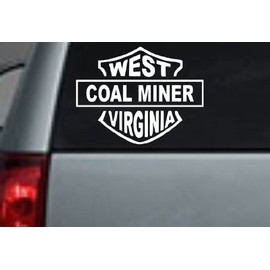 West Virginia Coal Miner Decal 6" White Sticker