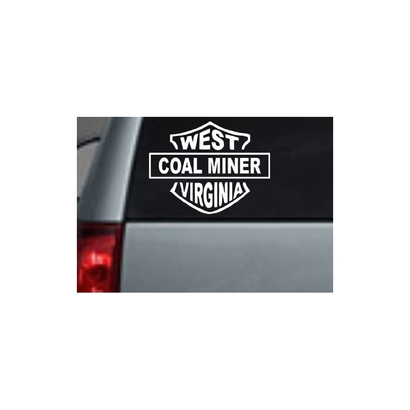 West Virginia Coal Miner Decal 6" White Sticker