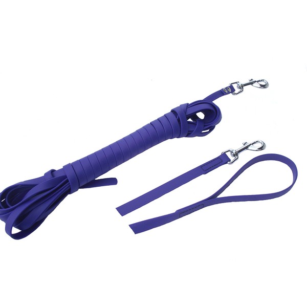 MJH/AFP Beta Biothane Leash 5 m Long/13 mm Blue