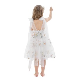 LalaMira Flower Girl Dress Floral Embroidered Toddler Girls Dresses Fairy Tulle Dress for Wedding Birthday Party Photo Shoot White-8Y