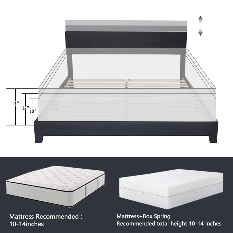 Lov4ever Full Queen King Size Upholstered Platform Bed Frame with