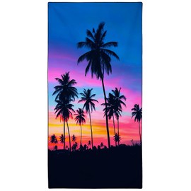 YISUMEI Sunset Coconut Tree Beach Towels for Adults Extra Large 180x90cm, Microfibre Quick Dry Towel for Travel Swimming Camping Sports