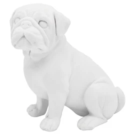 Lesser & Pavey White Velvet Pug Designed Ornament | Home Decor Animal Ornaments For All Homes or Offices | Decorative Home Accessories For All Types of Homes