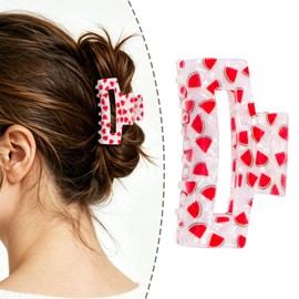 Doneace Fruit Hair Clip Watermelon Hair Claw Clips for Girl Summer Fruit Hair Clips Lager Square Jaw Clip Women Hair Accessories for Spring Summer Birthday Date Hawaii Party Favor