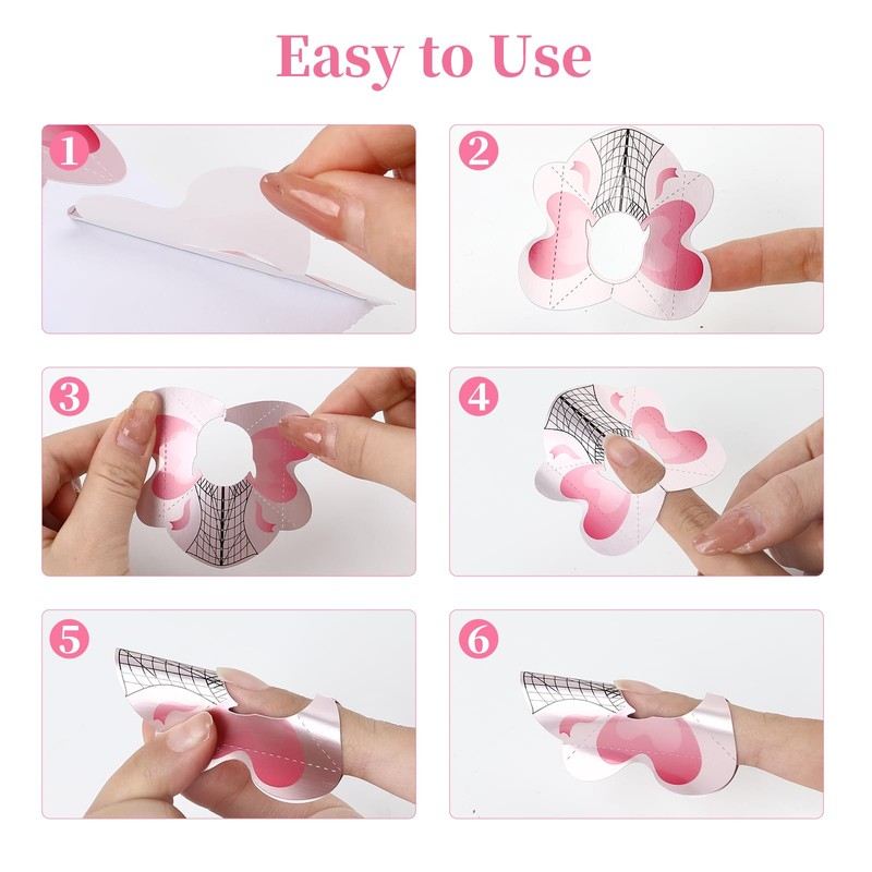 BQAN 100PCS Nail Forms for Builder Gel, Self Adhesive Nail