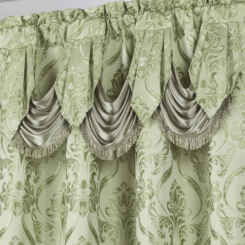 All American Collection New 4 Piece Drape Set with Attached