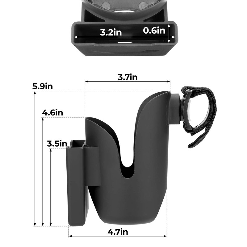 JOYTUTUS Cup Holder for Wheelchair, 2 in 1 Water Bottle