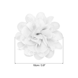 PATIKIL 10 Pieces 3.9 Inch Chiffon Flowers Mesh Fabric Flowers Sewing Fabric Ornaments Headband Embellishments for DIY Crafts Wedding Decor White
