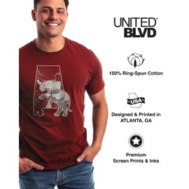United BLVD Alabama State Fan Unisex T-Shirt Cotton Tshirt for Men & Women| Perfect for Sporting Events, Tailgates, and Casual Wear (Large, Cardinal)