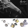 Classic Cufflinks, Men's, Stainless Steel, Gold, Silver, 0.7 inches (19.5