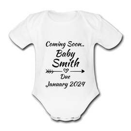 Psychobaby Baby Announcement Babygrow INSTANT PREVIEW - See What You are Buying Baby Grow