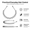 6 Pcs Zigzag Headbands, Black Wavy Metal Hair Bands with