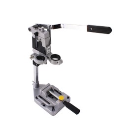 HFS(R) Adjustable Drill Press Rotary Tool Workstation Stand Universal Bench Clamp Support Tool for Hand Drill Single Hole Installation (Aluminum)
