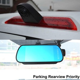 KNRAGHO Compatible for Ford Transit 150 2015-2020, Transit 250 2015-2020, Transit 350/350 HD 2015-2020 Brake Light Backup Camera with 7 inch Monitor with Bracket(Transit Van)