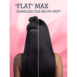 Human Hair Clip in Extensions Seamless Clip in Hair Extensions Human Hair Clip in Hair Extensions,Extensiones de Cabello Humano Yaki Straight 110g 18 inch Natural Black,100% Remy Human Hair Clip ins