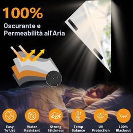 Muyohix Tenda Oscurante Portatile, Tende Portatili per Finestre Fai da Te, 300 × 147 CM Senza Trapano Tende per Finestre per Finestre, Ufficio, Auto