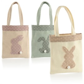com-four® 3 x Gift Bags for Easter - Bag with Easter Bunny to Give as a Gift - Cute Gift Bag with Easter Motif (3 Pieces - Bag - 3 Colours)