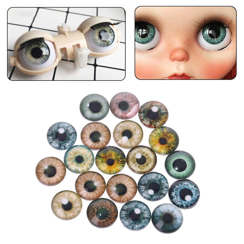 caralin 20Pcs Glass for Doll Eyes Animal Crafts Eyeballs for